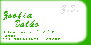 zsofia dalko business card